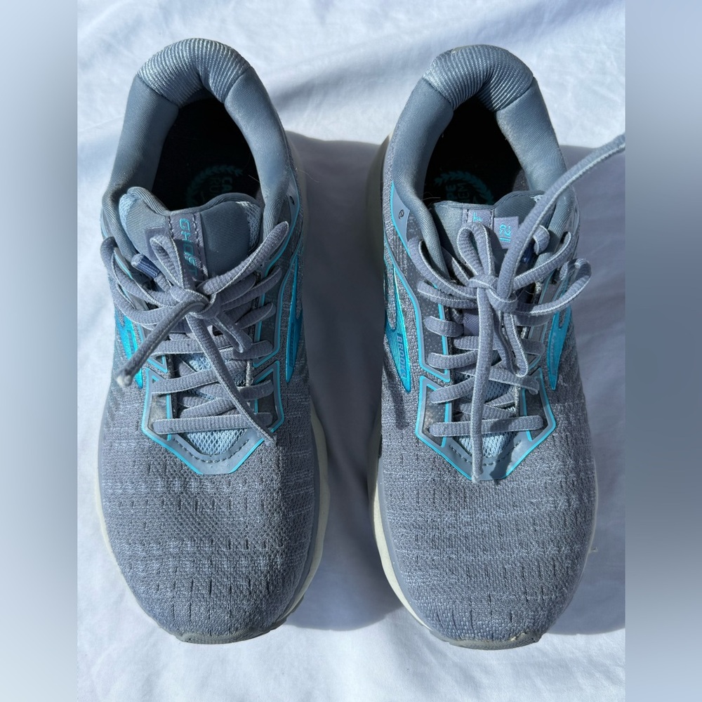 Brooks Ghost 12 Gray/Blue Athletic Running Shoes Women's Size 8.5